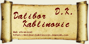 Dalibor Kablinović vizit kartica